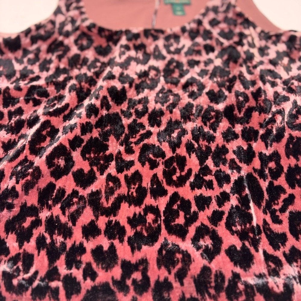 J.Crew "Always" tank top in a rose leopard print velvet fabric size 6 small med - Picture 8 of 10